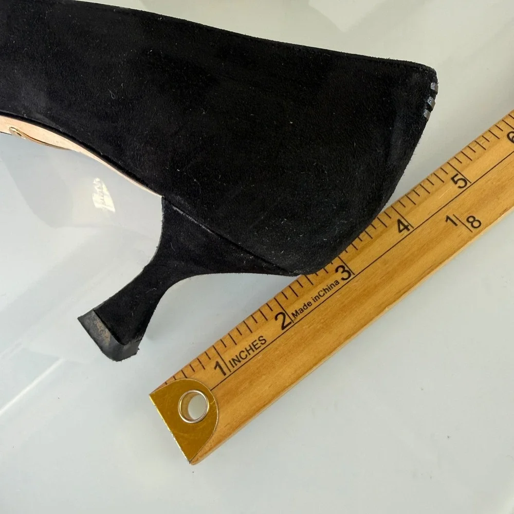 Sarah Flint Perfect Kitten Pumps Women 40 Black Suede Sculptural Heel Italy